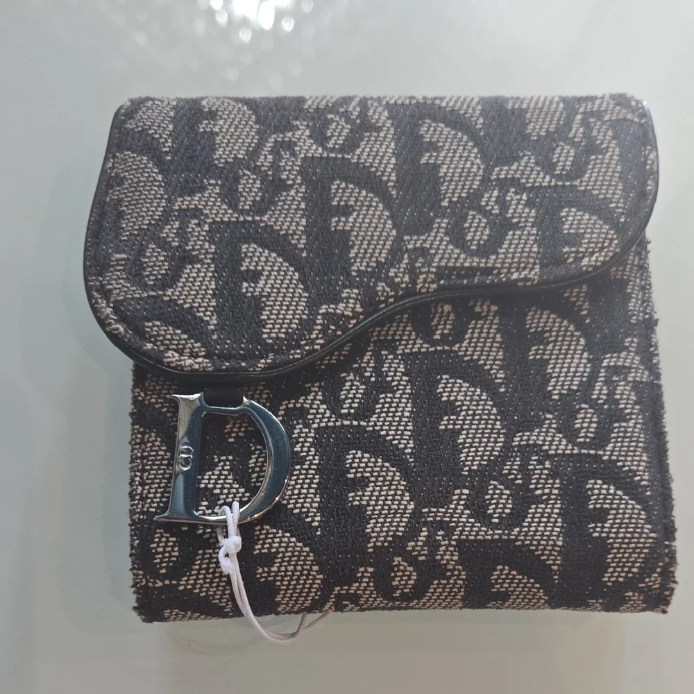 Dior Black and Tan Monogram Wallet